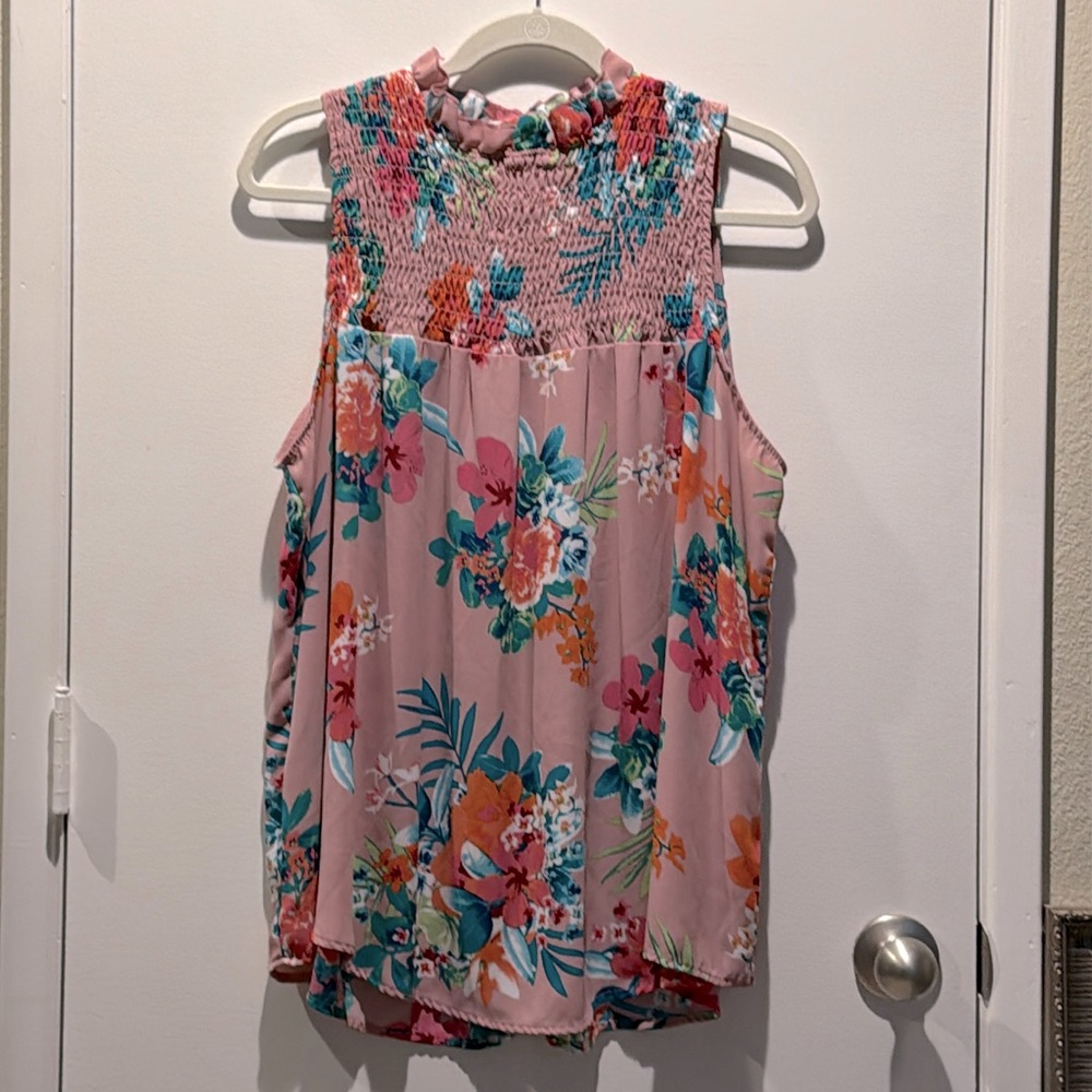 Floral sleeveless blouse
